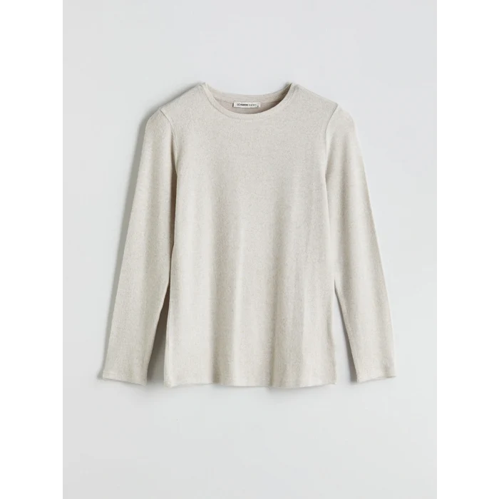 LCWAIKIKI Basic Bej Bisiklet Yaka Kadın Body