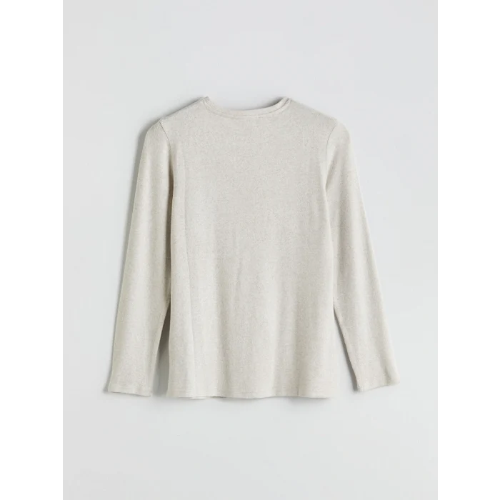 LCWAIKIKI Basic Bej Bisiklet Yaka Kadın Body