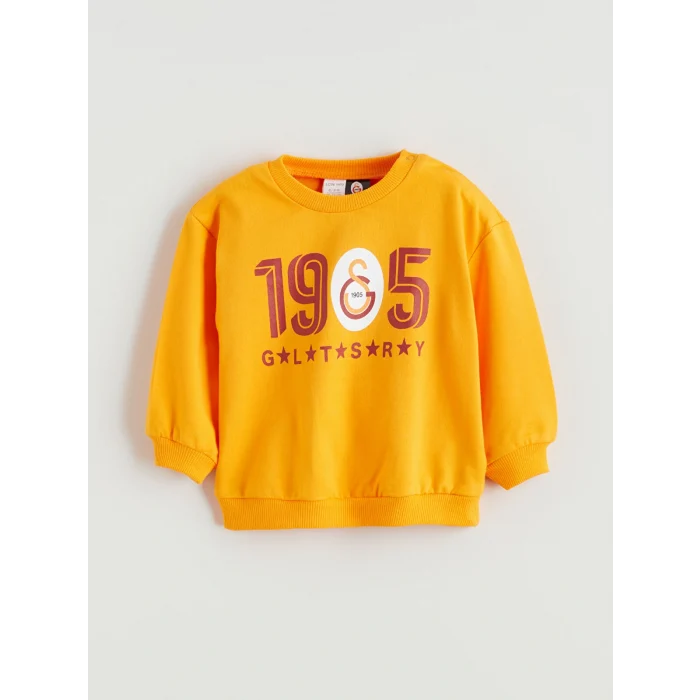 LCW baby Turuncu Galatasaray Lisanslı Erkek Bebek Sweatshirt ve Eşofman Altı