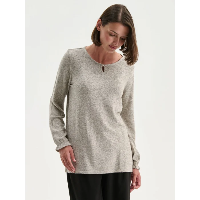 LCW Grace Bej Bisiklet Yaka Bluz