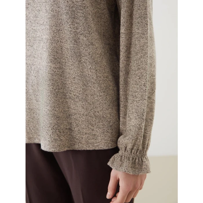 LCW Grace Bej Bisiklet Yaka Bluz