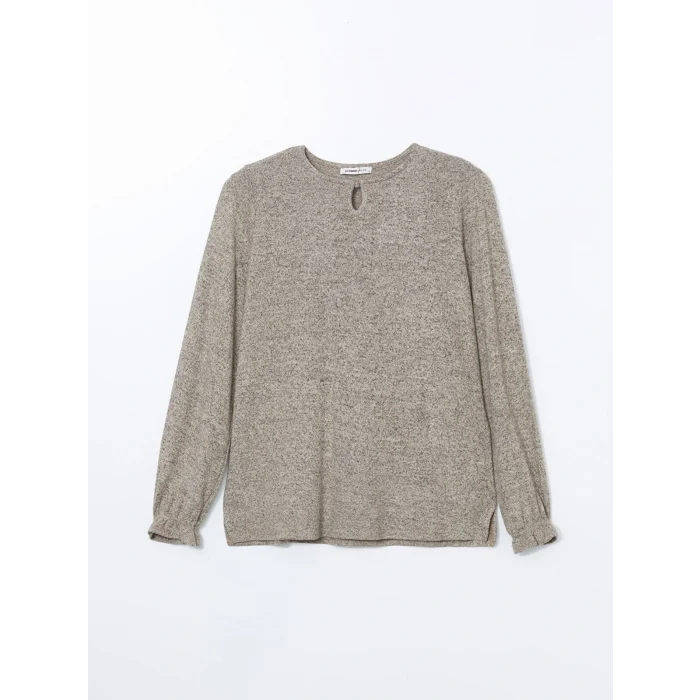 LCW Grace Bej Bisiklet Yaka Bluz