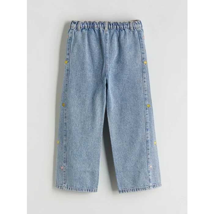 LCW Kids Mavi Nakışlı Kız Çocuk Jean Pantolon