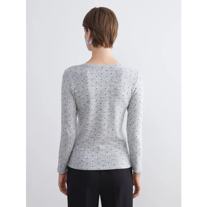 LCWAIKIKI Basic Siyah Bisiklet Yaka Puantiyeli Kadın Body