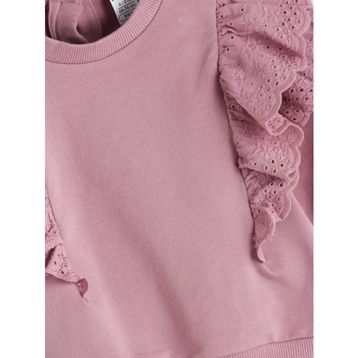 LCW baby Pembe Kız Bebek Sweatshirt ve Tayt 2li