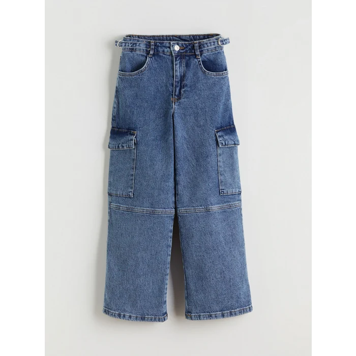 LCW Kids Mavi Wideleg Kız Çocuk Jean Pantolon