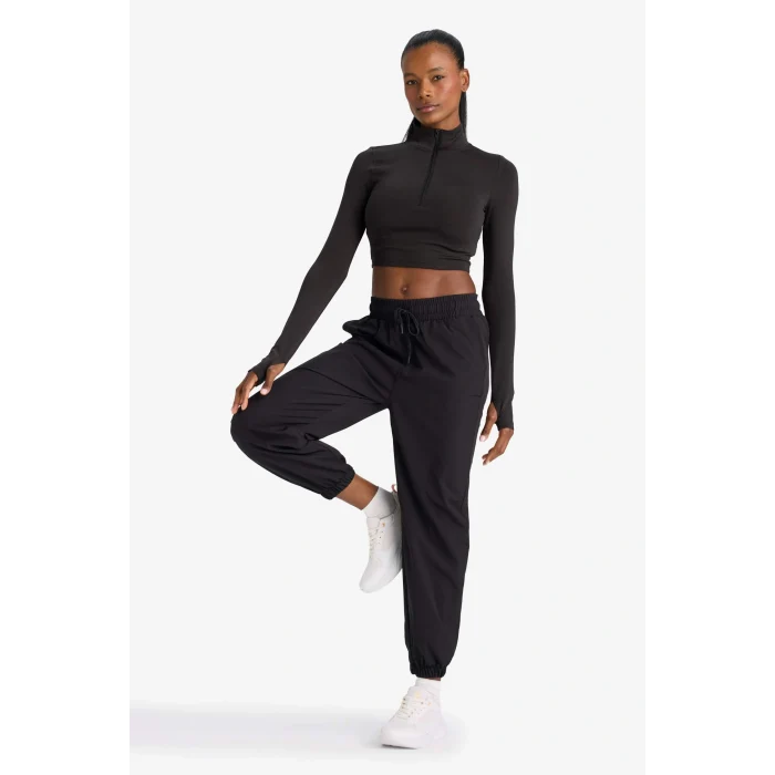 Defacto A2437AXBK81 Siyah DeFactoFit Standart Fit Çift Cepli Dokuma Jogger Eşofman Altı