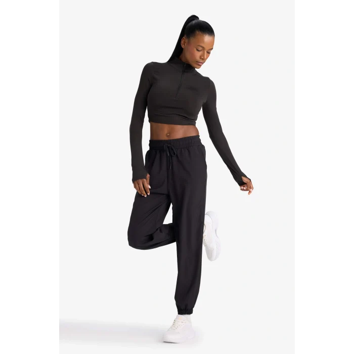 Defacto A2437AXBK81 Siyah DeFactoFit Standart Fit Çift Cepli Dokuma Jogger Eşofman Altı