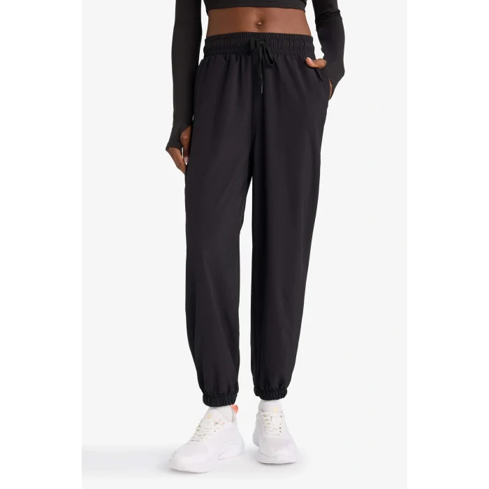 Defacto A2437AXBK81 Siyah DeFactoFit Standart Fit Çift Cepli Dokuma Jogger Eşofman Altı