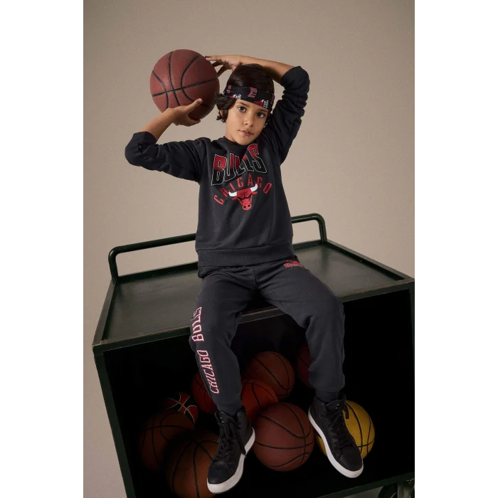 Defacto F4086A8AR31 Antrasit Erkek Çocuk NBA Chicago Bulls Kapüşonlu Sweatshirt