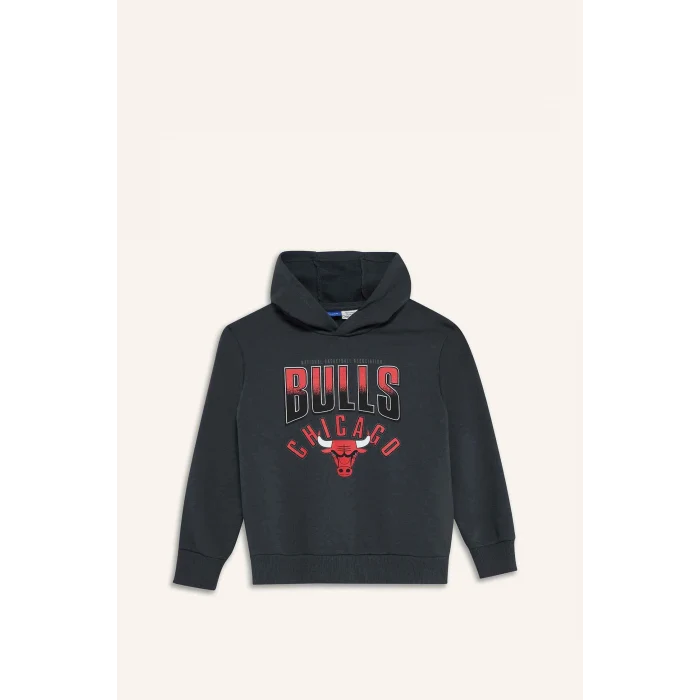 Defacto F4086A8AR31 Antrasit Erkek Çocuk NBA Chicago Bulls Kapüşonlu Sweatshirt