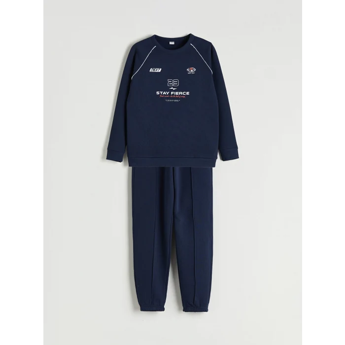 LCW Kids Lacivert Bisiklet Yaka Erkek Çocuk Eşofman Takımı