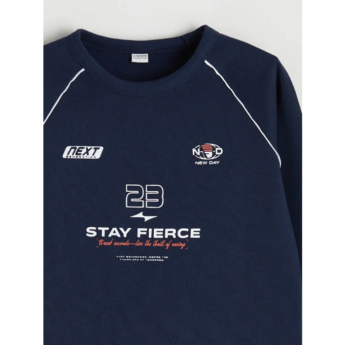 LCW Kids Lacivert Bisiklet Yaka Erkek Çocuk Eşofman Takımı