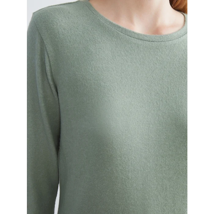 LCWAIKIKI Basic Yeşil Bisiklet Yaka Kadın Body