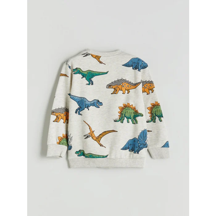 LCW Kids Karışık Dinazor Baskılı Erkek Çocuk Kalın Sweatshirt