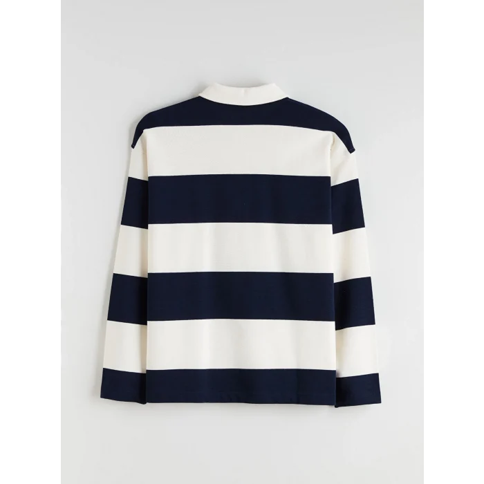 LCW Vision Karışık Polo Yaka Çizgili Kadın Tişört