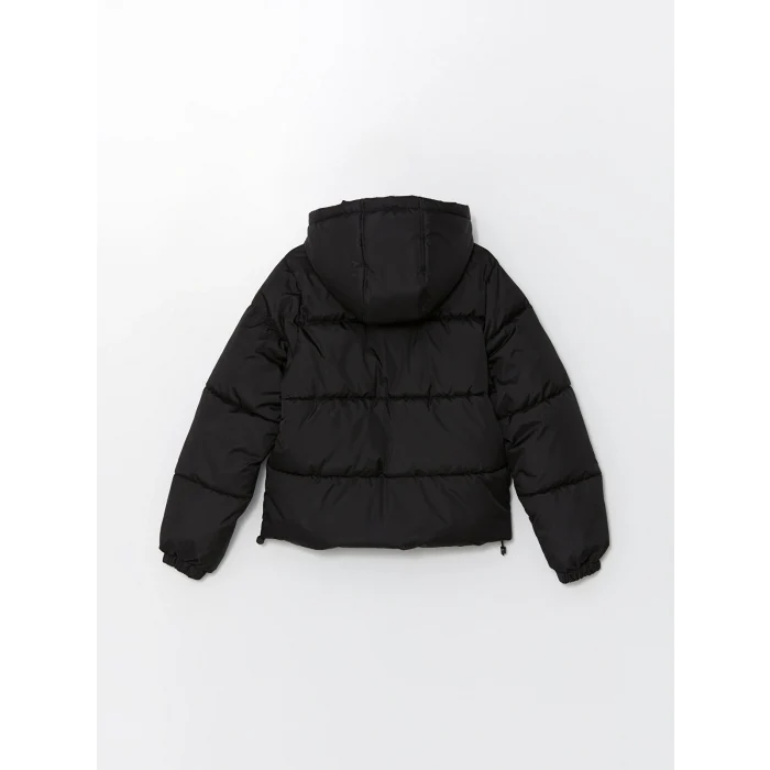 LCW Vision Siyah Kapüşonlu Kadın Şişme Mont