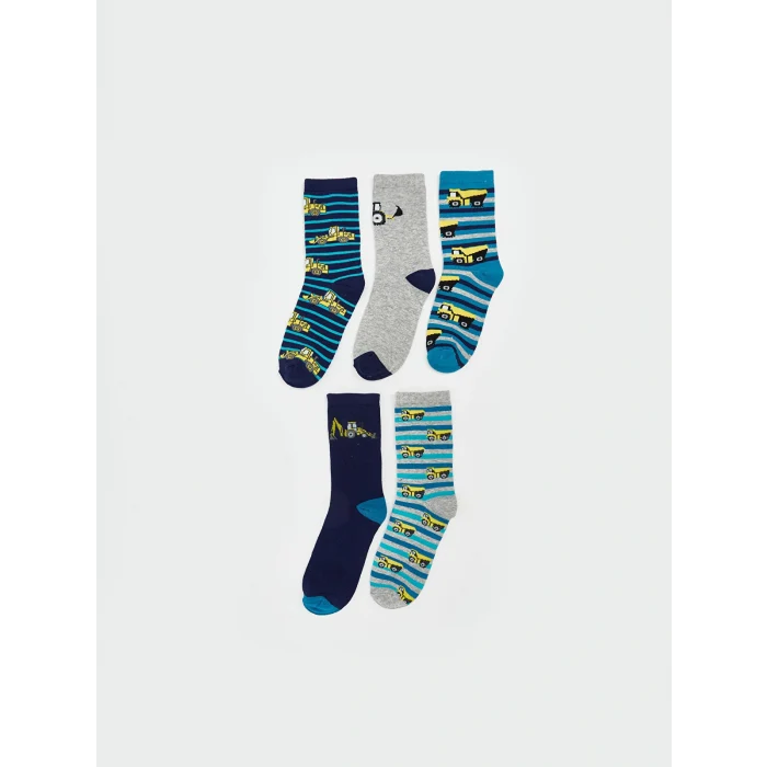LCW Kids Karışık Desenli Erkek Çocuk Soket Çorap 5li