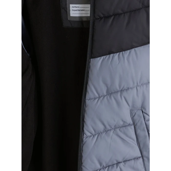 LCW Kids Gri Kapüşonlu Erkek Çocuk Şişme Mont