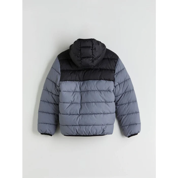 LCW Kids Gri Kapüşonlu Erkek Çocuk Şişme Mont