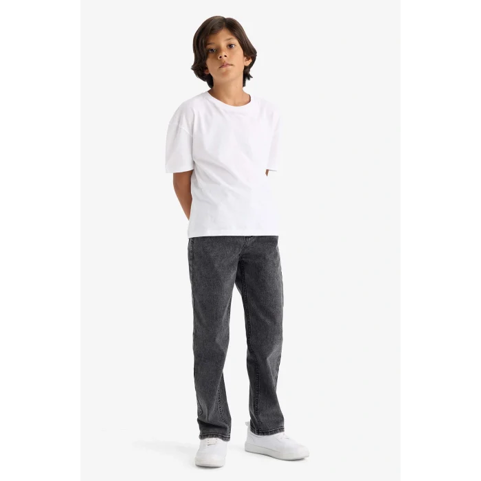 Defacto F0454A8NM36 DENIM Erkek Çocuk Straight Fit Düz Paça Jean Pantolon