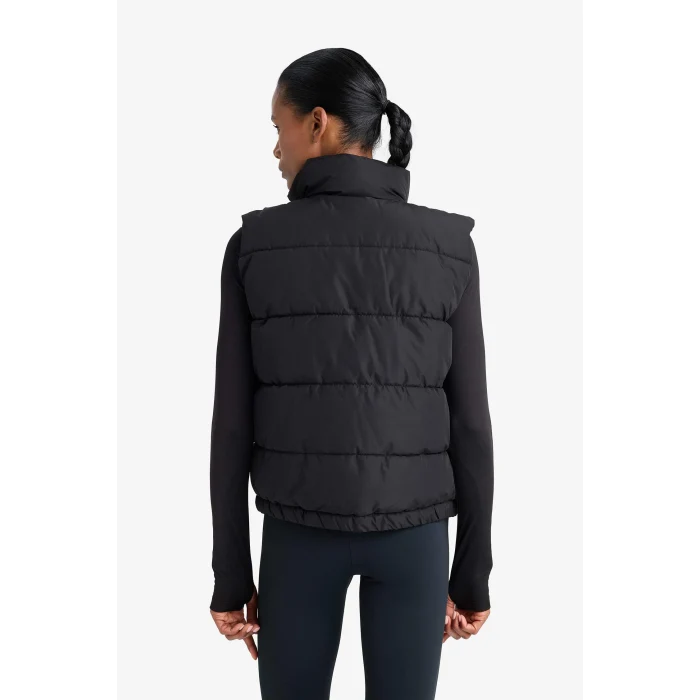 Defacto E9209AXBK81 Siyah Defactofit Su İtici Regular Fit Dik Yaka Fermuarlı Cepli Şişme Yelek