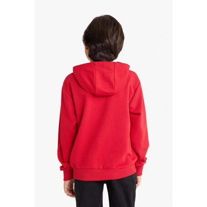 Defacto F4087A8RD62 Kırmızı Erkek Çocuk NBA Chicago Bulls Kapüşonlu Sweatshirt