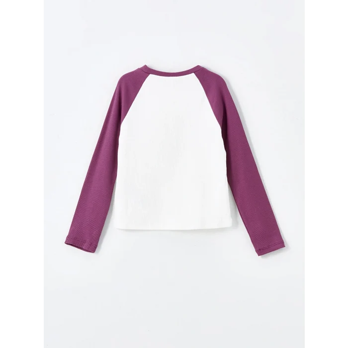 LCW Kids Ekru Bisiklet Yaka Kız Çocuk Tişört