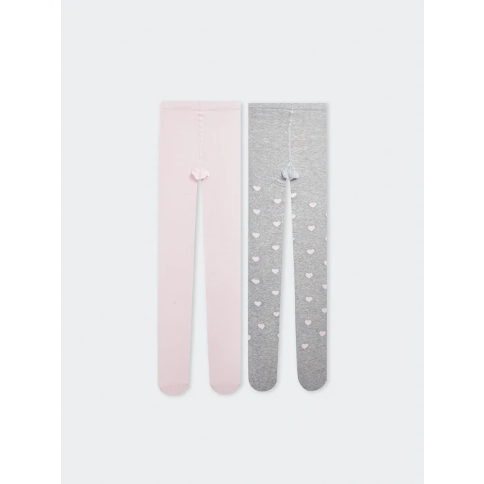 LCW Kids Gri Kız Çocuk Külotlu Çorap 2li