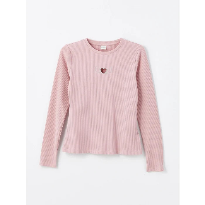 LCW Kids Pembe Bisiklet Yaka Kız Çocuk Tişört