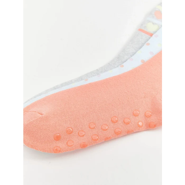 LCW Kids Pembe Desenli Kız Çocuk Soket Çorap 3lü