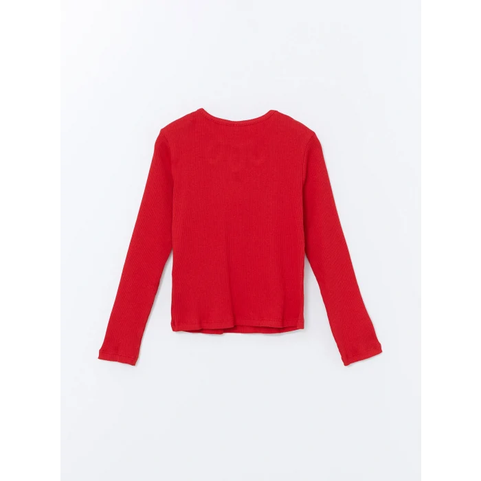 LCW Kids Kırmızı Bisiklet Yaka Kız Çocuk Tişört