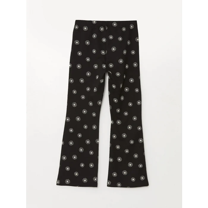 LCW Kids Siyah Beli Lastikli İspanyol Paça Kız Çocuk Tayt