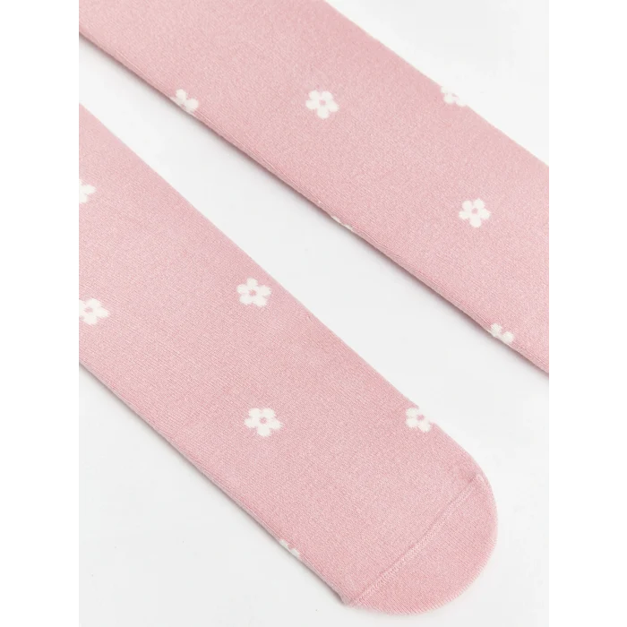 LCW Kids Pembe Çiçekli Kız Çocuk Külotlu Çorap 2li