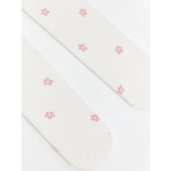 LCW Kids Pembe Çiçekli Kız Çocuk Külotlu Çorap 2li