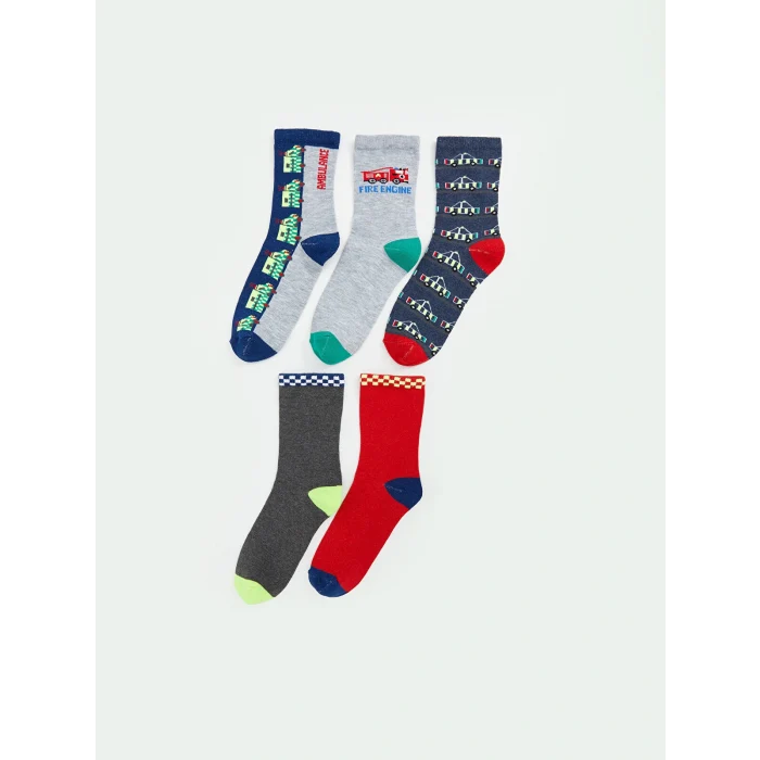 LCW Kids Karışık Desenli Erkek Çocuk Soket Çorap 5li