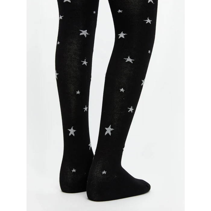 LCW Kids Ekru Desenli Kız Çocuk İnce Külotlu Çorap 2li