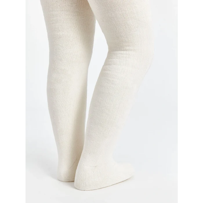 LCW Kids Ekru Basic Kız Çocuk Havlu Külotlu Çorap