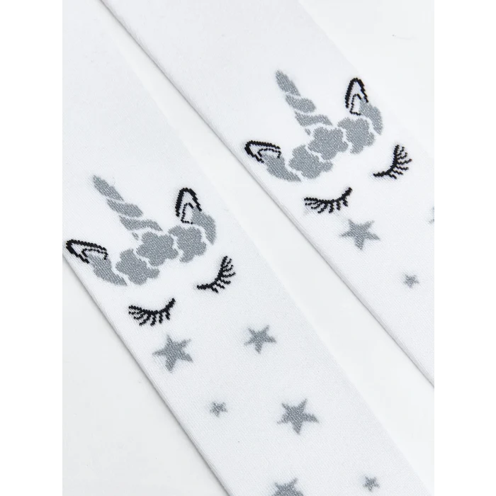 LCW Kids Ekru Desenli Kız Çocuk İnce Külotlu Çorap 2li