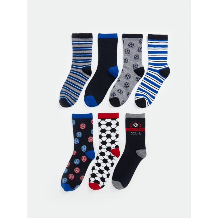 LCW Kids Karışık Desenli Erkek Çocuk Soket Çorap 7li