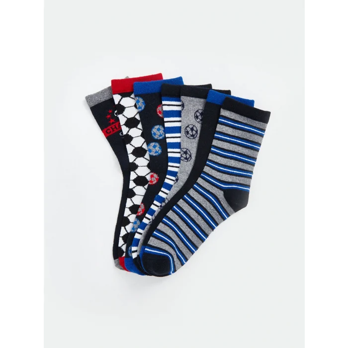 LCW Kids Karışık Desenli Erkek Çocuk Soket Çorap 7li