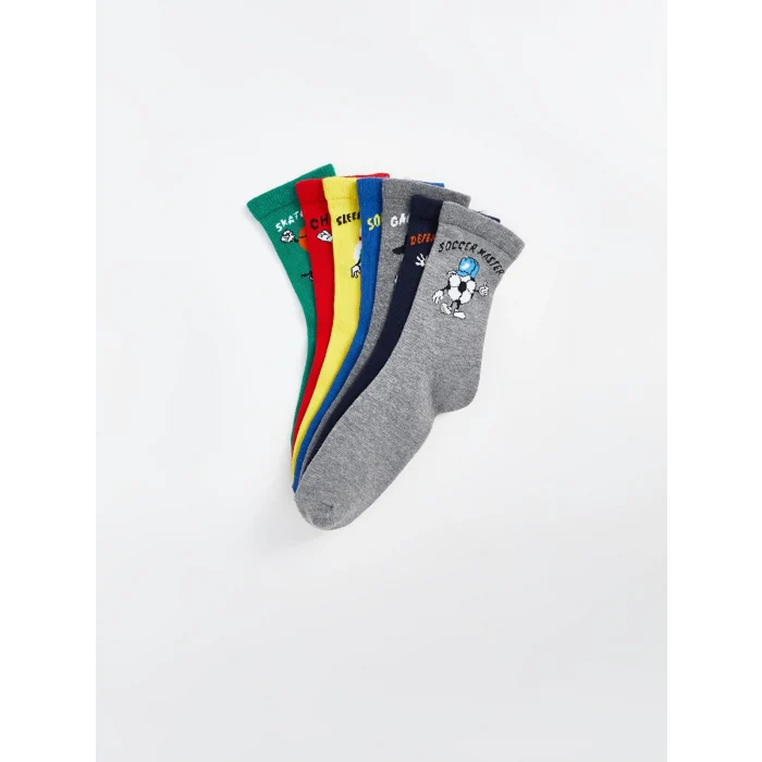LCW Kids Karışık Desenli Erkek Çocuk Soket Çorap 7li