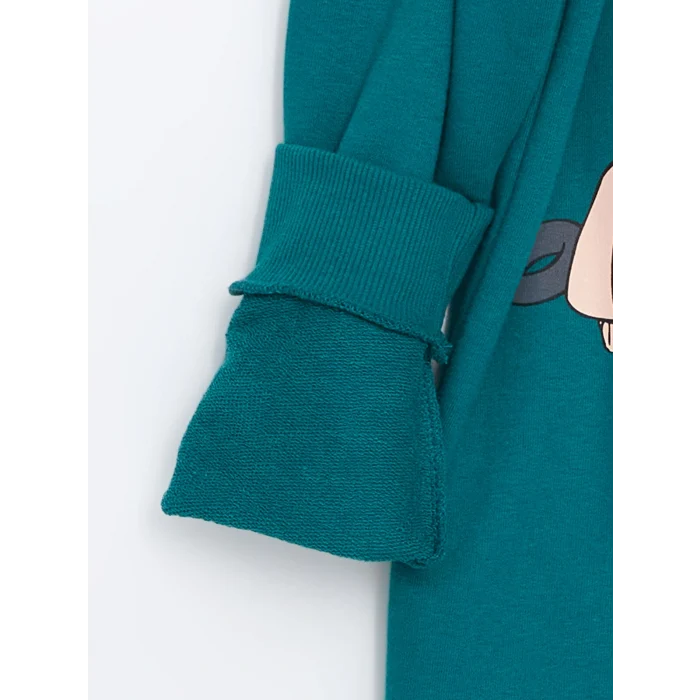 LCW Kids Yeşil Kapüşonlu Naruto Baskılı Erkek Çocuk Sweatshirt