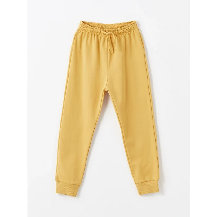 LCW Kids Ekru Bisiklet Yaka Uzun Kollu Baskılı Erkek Bebek Tişört ve Pantolon 2li Takım