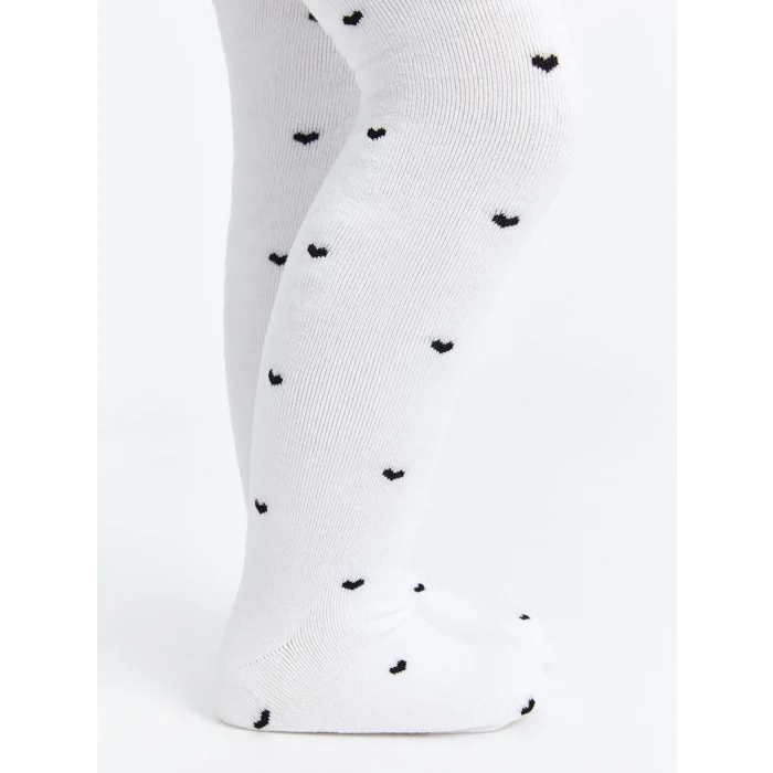 LCW Kids Ekru Desenli Kız Çocuk Havlu Külotlu Çorap