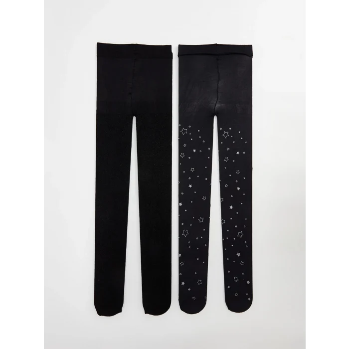 LCW Kids Siyah Kız Çocuk İnce Külotlu Çorap 2li