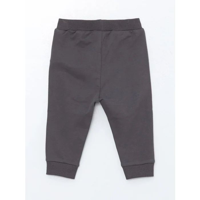 LCW baby Mavi Bisiklet Yaka Baskılı Erkek Bebek Sweatshirt ve Eşofman Alt 2li Takım