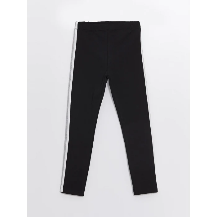LCW Kids Siyah Beli Lastikli Basic Kız Çocuk Tayt