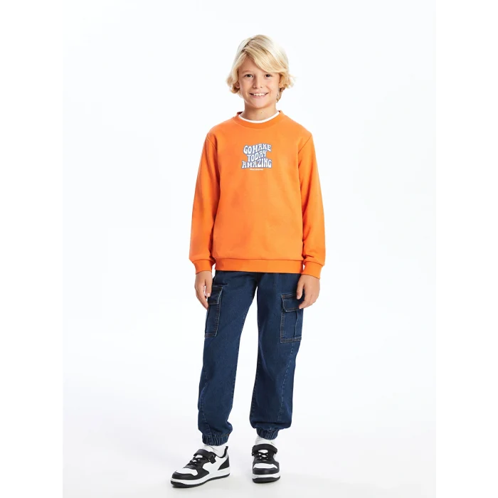 LCW Kids İndigo Beli Ayarlanabilir Lastikli Erkek Çocuk Jean Pantolon