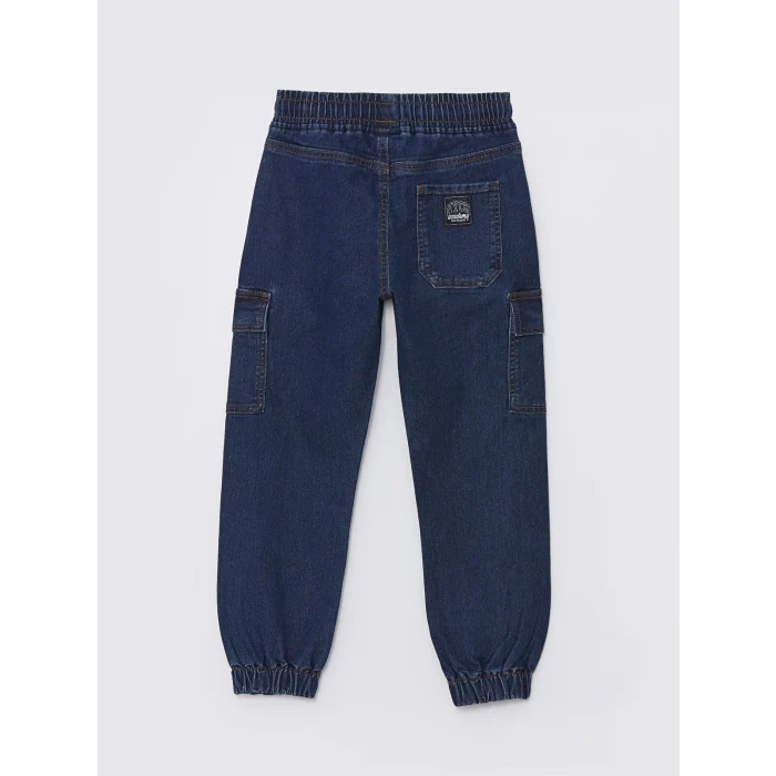 LCW Kids İndigo Beli Ayarlanabilir Lastikli Erkek Çocuk Jean Pantolon